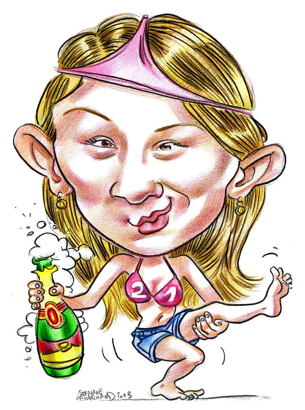 caricature fête en couleur