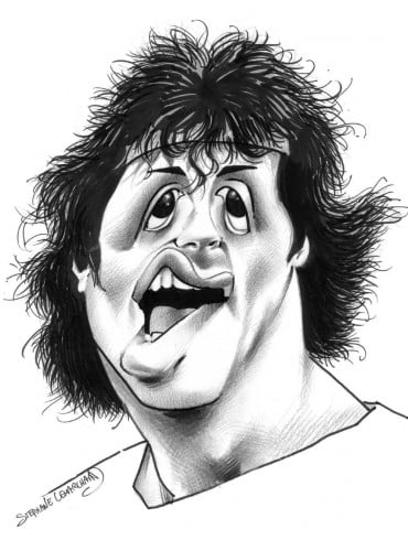 Caricature acteur amériain Sylvester Stallone