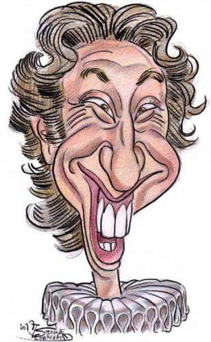 caricature de Stéphane Bern, présentateur de télévision et journaliste