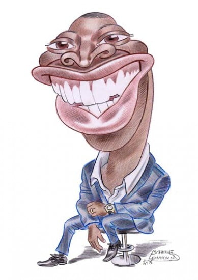 caricature de Omar Sy, acteur de cinéma