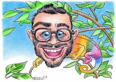 Caricature de Cyprien, célèbre youtuber