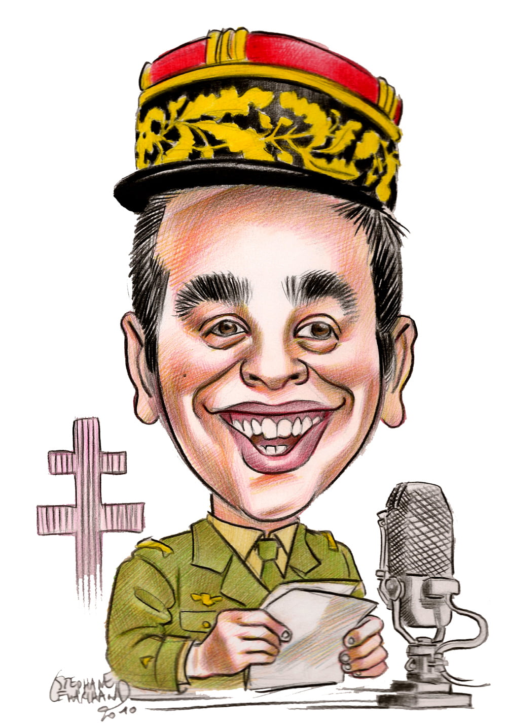 Caricature en couleur radio