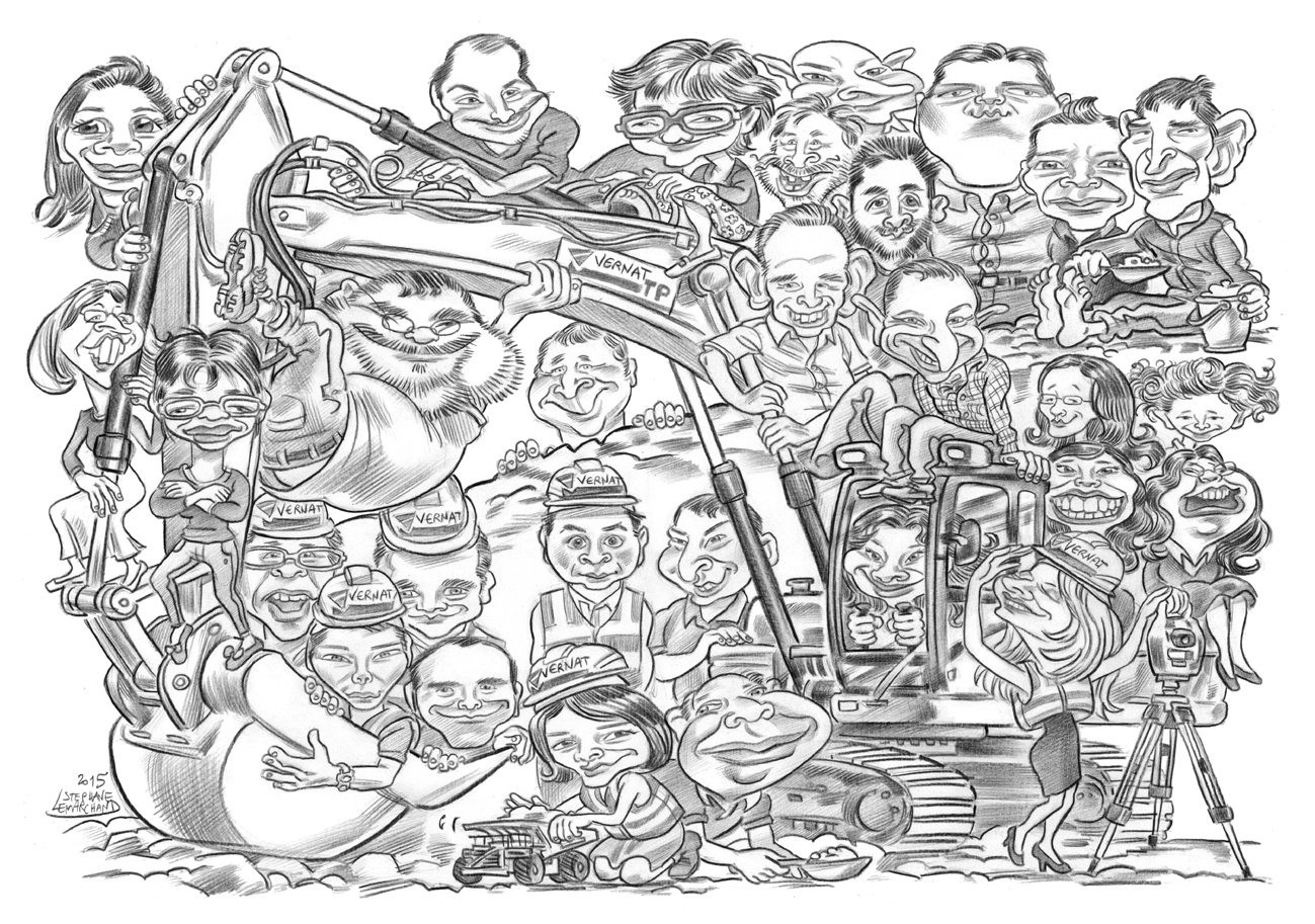 Caricature de groupe entreprise