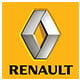 Logo Renault avec un losange stylisé en gris sur fond jaune