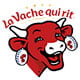 Logo La Vache qui rit, représentant une vache rouge souriante avec des boucles d'oreilles en forme de boîte de fromage