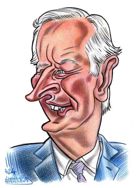 Caricature de Michel Barnier