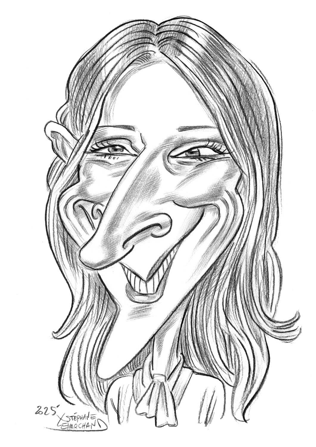 Caricature de Céline Dion, chanteuse