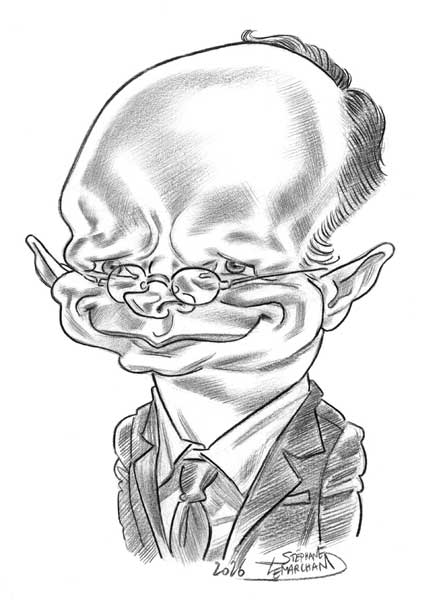 Caricature de Edouard Philippe, candidat à l'élection présidentielle 2027